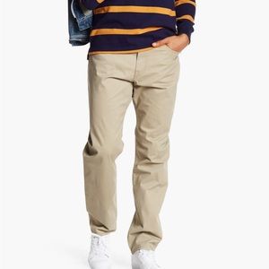 NWT Lucky Brand 121 Slim Straight Stretch Pant In Sandstone Size 32x34